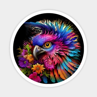 Illustration - Vibrant Vector Parrot, Colorful Feathers, and Matching Hues - a Burst of Music-inspired Art. Magnet